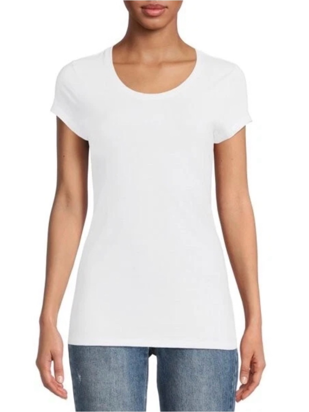 No Boundaries XS 4 Pack White Scoop Neck T-Shirts Women’s Basic Tee Bundle NWT